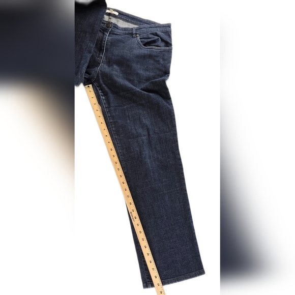 Eileen Fisher Jeans, Straight Leg, Dark Wash, Lg - Picture 4 of 11